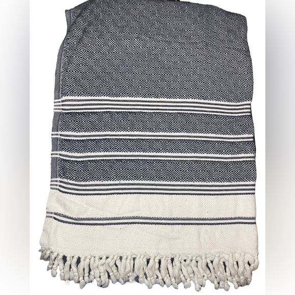 DEMMEX Towels Ibiza SpaTurkish Cotton Beach Blanket XXL 75"x37" black Diamond - Picture 3 of 7